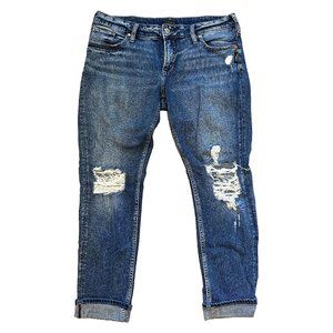 Silver Boyfriend Distressed Jeans 32/29